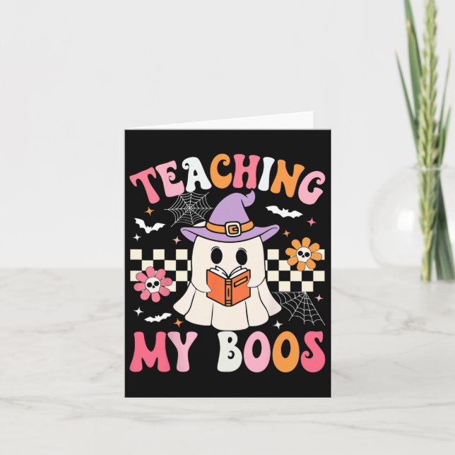 Carte Enseignement super Mes Boos Professeur Ghost Hallo (Devant)