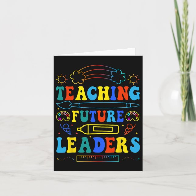 Carte Enseigner aux futurs leaders Prof groovy retour à  (Devant)
