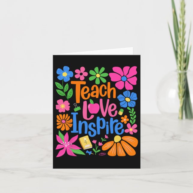 Carte Enseigner l'amour Inspirer Fleur Enseignant Premie (Devant)