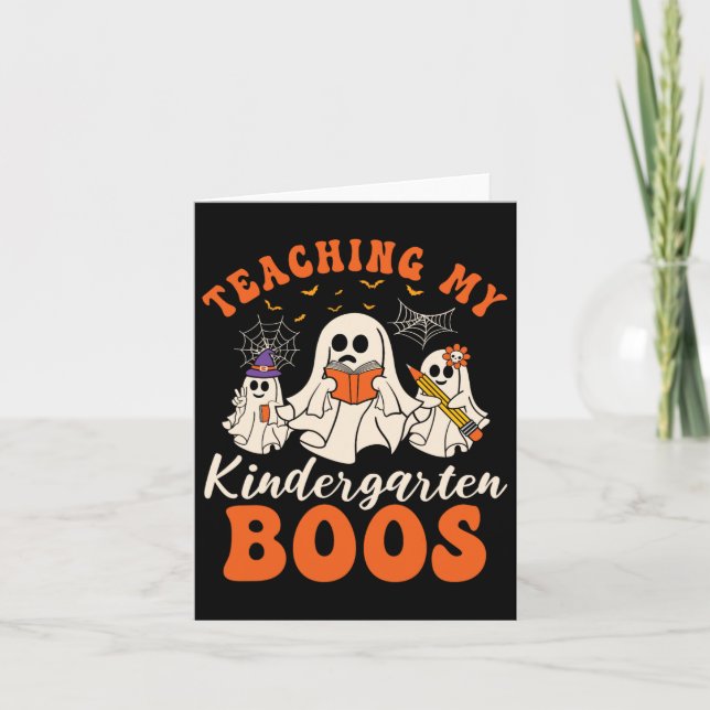 Carte Enseigner Ma Maternelle Boos Retro Ghost Hallowee (Devant)