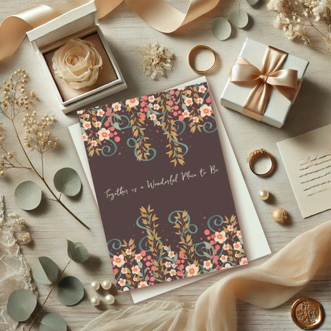 Carte Ensemble Citer Mariage Plutôt Floral Élégant (Créateur téléchargé)