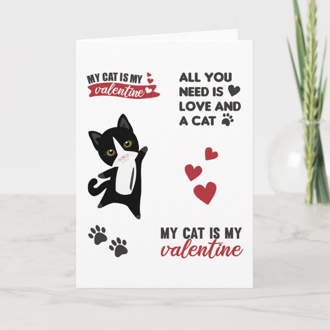 Carte Ensemble d'autocollants Chats Mon chat est mon Val (Devant)