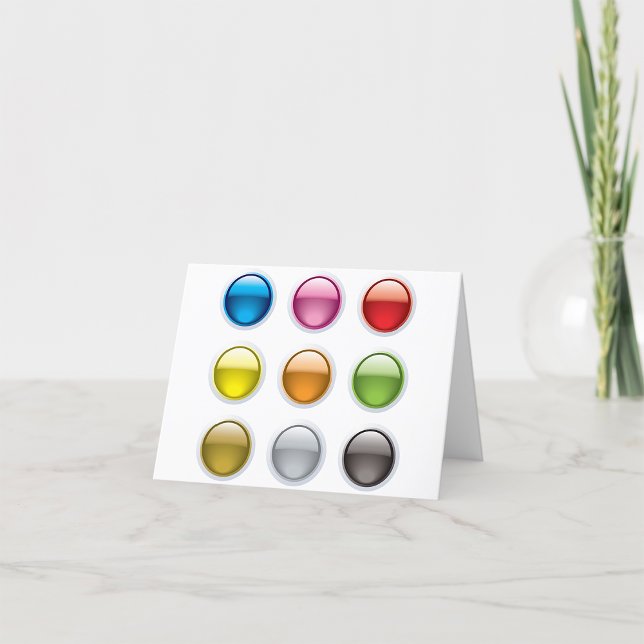 Carte Ensemble d'icônes de boutons colorés brillants (Créateur téléchargé)