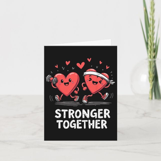 Carte Ensemble Plus Fort Fun Fitness Saint-Valentin Desi (Devant)