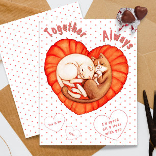 Carte Ensemble Toujours Mignons Chats Cœur