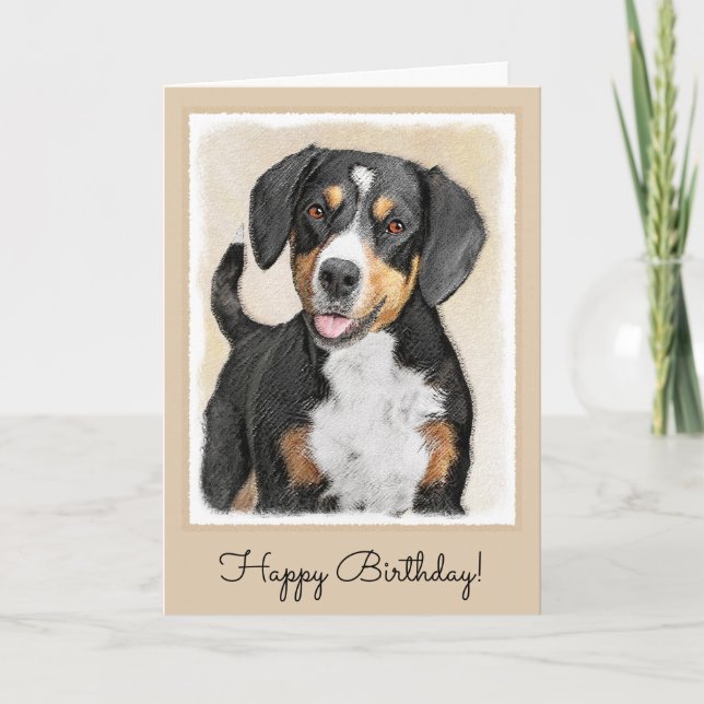 Carte Entlebucher Mountain Dog Peinture - Art original (Devant)