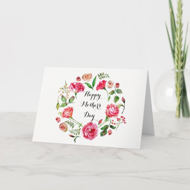 Carte Entouré par Fleurs Fête des mères (Devant)