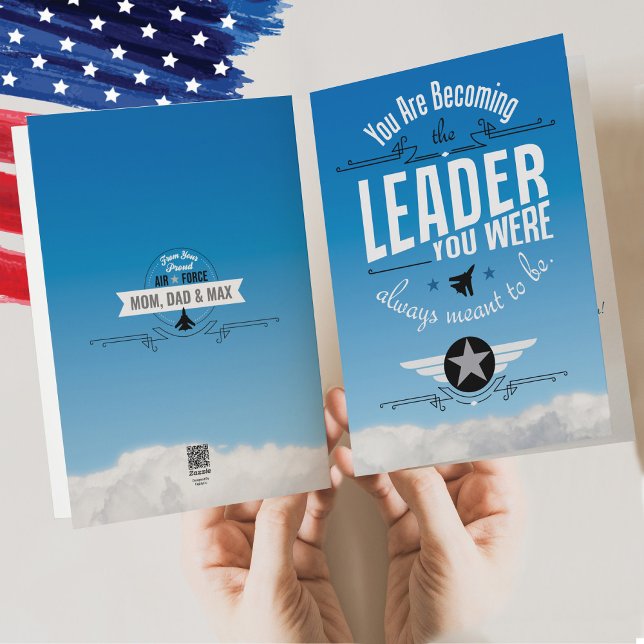 Carte Entraînement de base des forces aériennes de l'arm (Becoming the Leader You Were Always Meant to Be Air Force Basic Training BMT Airman Card, proud Mom)