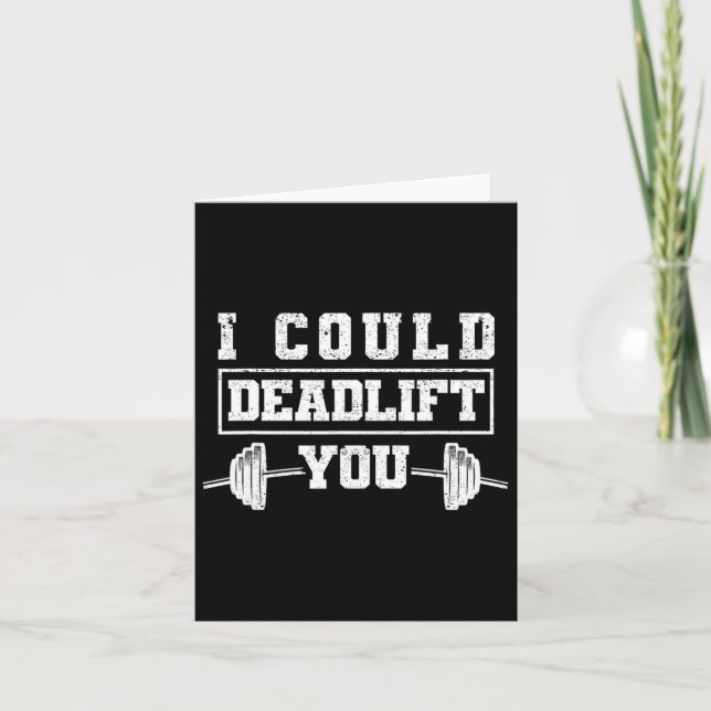 Carte Entraînement De Fitness DeadLevant Drôle Je Pourra (Devant)