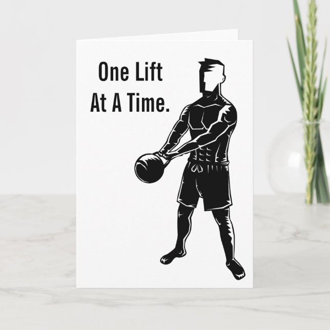 Carte Entraînement de poids de kettlebell Motivation Fit (Devant)