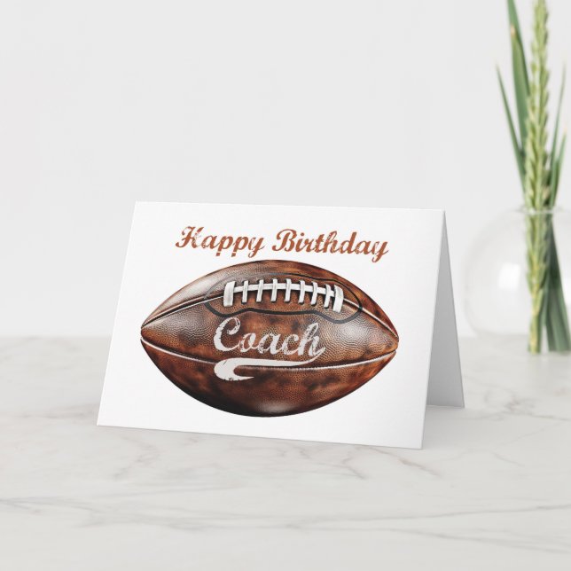 Carte Entraîneur Anniversaire Grunge Large Football (Devant)