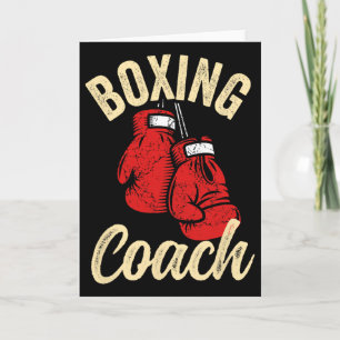 Carte Entraîneur de boxe cool gants rouges kickboxing ki