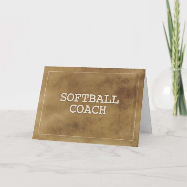 Carte Entraîneur de softball Merci Définition Simple Mar (Devant)