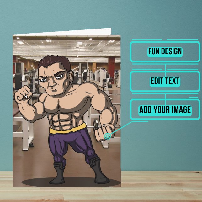 Carte Entraîneur personnel masculin Anniversaire (This fun card is specifically for the male personal trainer friend or family member in your life.)