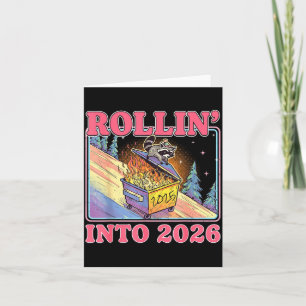 Carte Entrée dans 2026 Mème de Raton Laveur Drôle Bonne