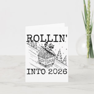 Carte Entrée dans 2026 Raton Laveur Drôle Nouvel An Rato
