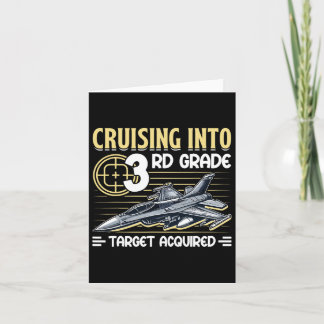 Carte Entrée en 3e année Avion de chasse Premier jour de