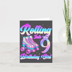 Carte Entrée en 9 ans de patin à roulettes 9e anniversai