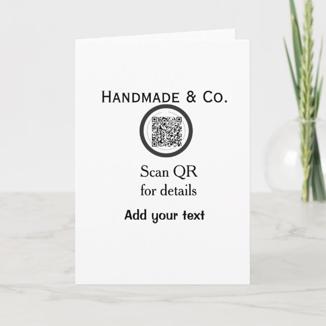 Carte entreprise artisanale affaires Scan QR détails nom (Devant)