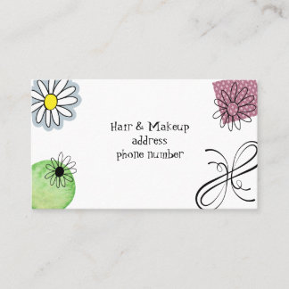 Carte Entreprise Cute avec marguerites et formes c