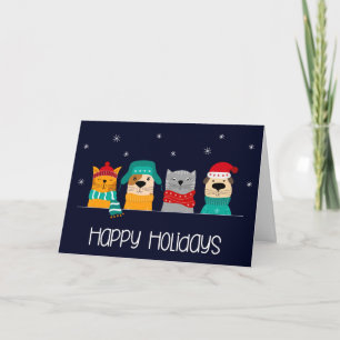 Carte Entreprise d'animaux de compagnie Noël Vacances