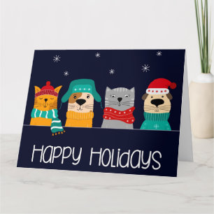 Carte Entreprise d'animaux de compagnie Noël Vacances