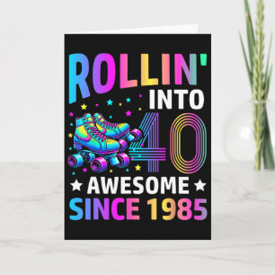 Carte Entrer dans les 40 ans patine 40e anniversaire Gif