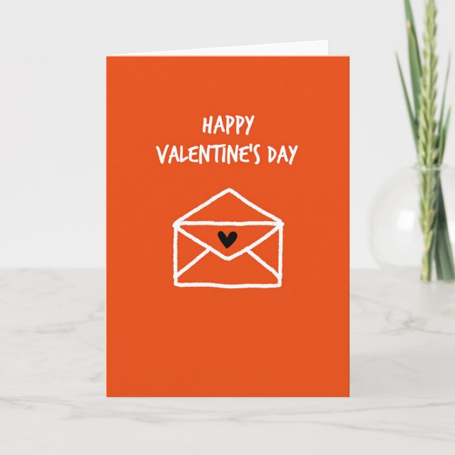 Carte enveloppe à cœur orange (Devant)