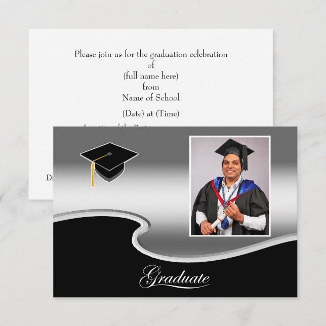 Carte Enveloppe élégante pour fête de fin d'études en ar (Devant / Derrière)