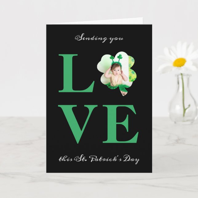 Carte Envoi d'amour Shamrock photo St. Patrick's Day (Petite plante)