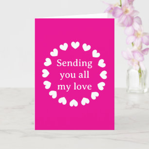 Carte Envoi de tout mon amour néon rose romantique salut