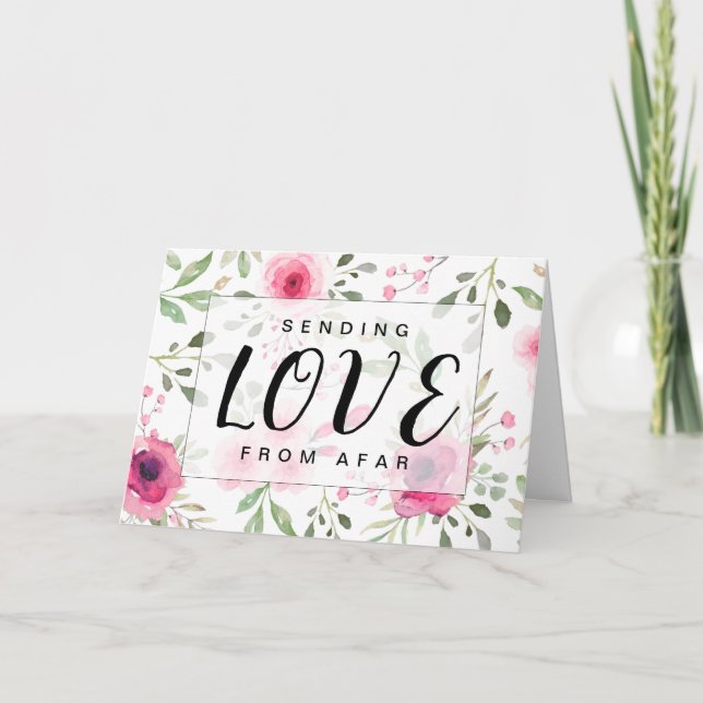 Carte Envoyer de l'amour de loin Fleur aquarelle (Devant)