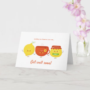 Carte Envoyer du citron, du miel et du thé bien vite