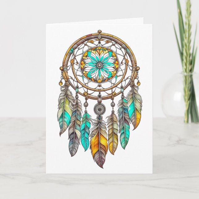 Carte Envoyer Good Vibes Turquoise Dreamcatcher Mystical (Devant)