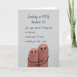 Carte Envoyer un câlin parce que je me soucie Humour amu