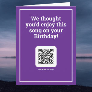 Carte Envoyer une chanson par QR Code à un anniversaire