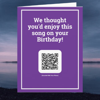 Carte Envoyer une chanson par QR Code à un anniversaire