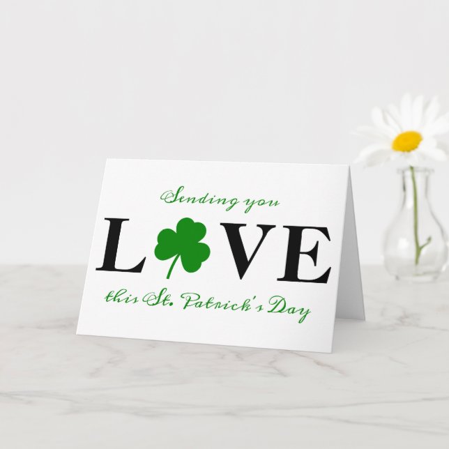 Carte Envoyez-vous l'amour Shamrock Saint-Patrick (Petite plante)