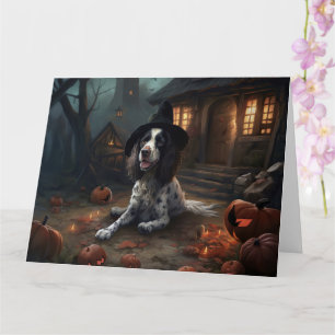 Carte Épagneul Springer Anglais Citrouilles Halloween Ép