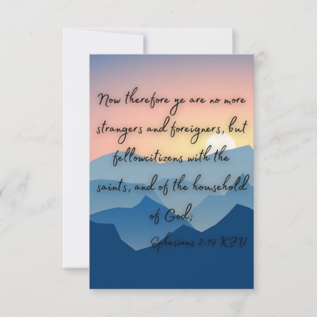 Carte Ephésiens 2:19 KJV Bible Verse Pic Flat Salutation (Devant)