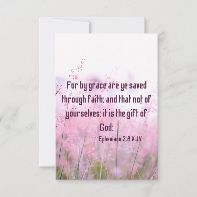 Carte Ephésiens 2:8 KJV Bible Scripture Pic Salutation (Devant)
