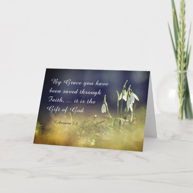 Carte Éphésiens 2:8 Par Grâce Vous Avez Été Sauvé La Bib (Devant)