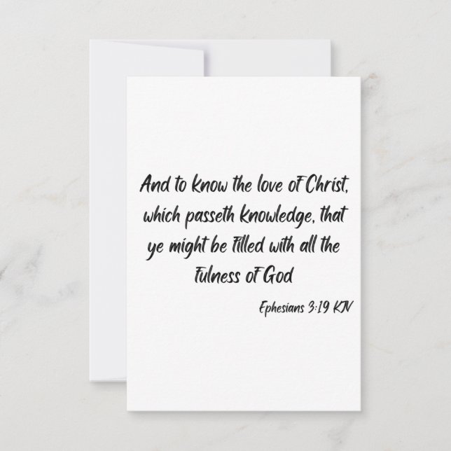 Carte Ephésiens 3:19 KJV Bible Écriture Salutation (Devant)