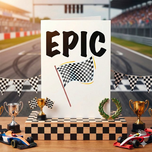 Carte Epic Finish Line Checkered Racing Flag (Créateur téléchargé)