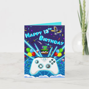 Carte Epic Gamer Happy 13th Birthday Card Critical Hit!