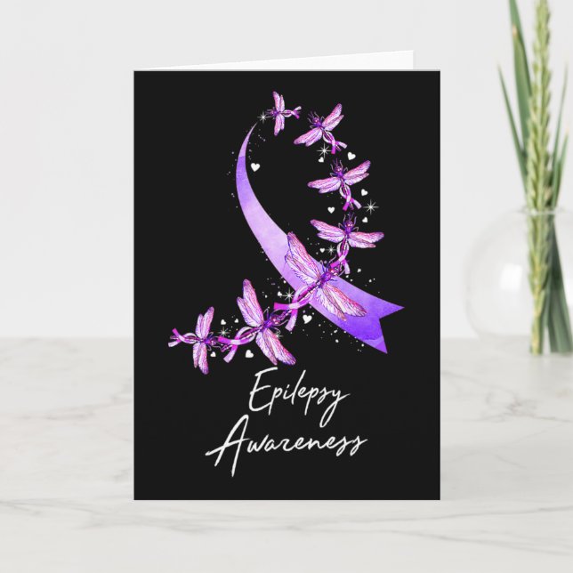 Carte Epilepsy Awareness Dragonfly November We Wear Purp (Devant)