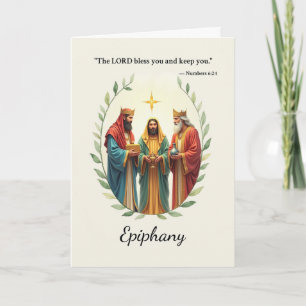 Carte Epiphanie trois hommes sages rois bénédiction de l