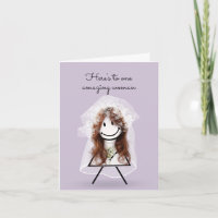Épouse chatte fille avec Bouquet nuptial