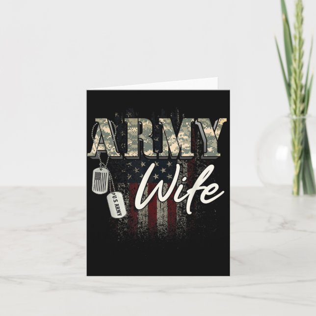 Carte Épouse de l'armée fière Cadeau militaire de vétéra (Devant)