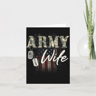 Carte Épouse de l'armée fière Cadeau militaire de vétéra